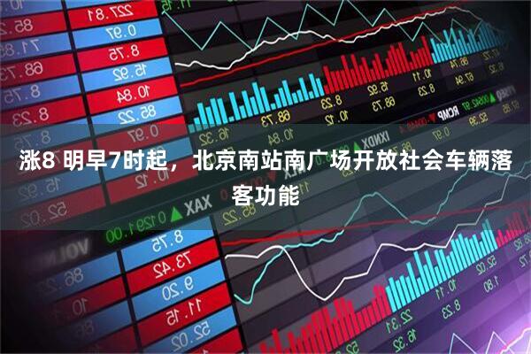 涨8 明早7时起，北京南站南广场开放社会车辆落客功能