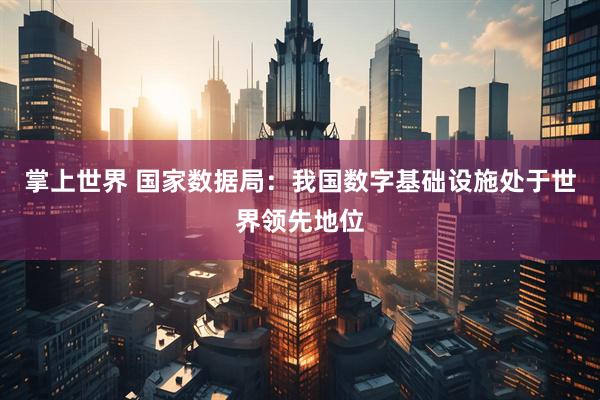 掌上世界 国家数据局：我国数字基础设施处于世界领先地位